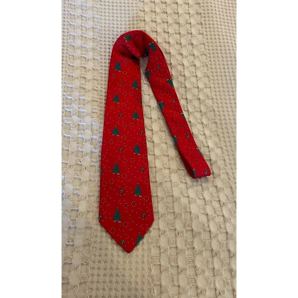 Pure Silk Neck‎ Tie by Wembley Vintage Red Perfect for Christmas Holiday Parties